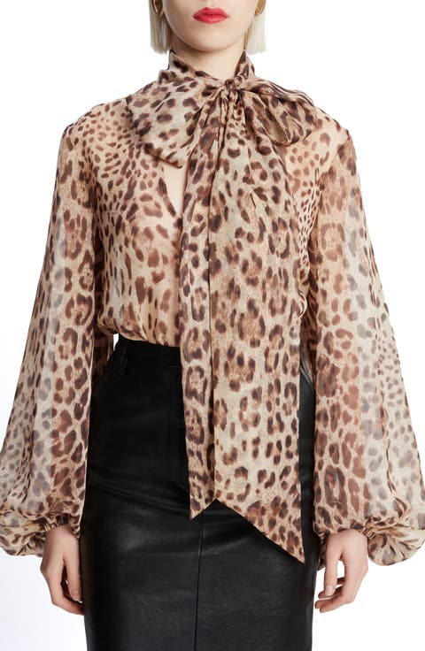 Solace Leopard Print Tie Front Shirt