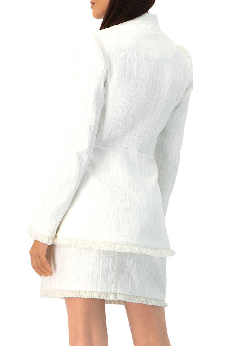 Buttoned Blazer with Fringe Detail, Alternate, color, Ivory