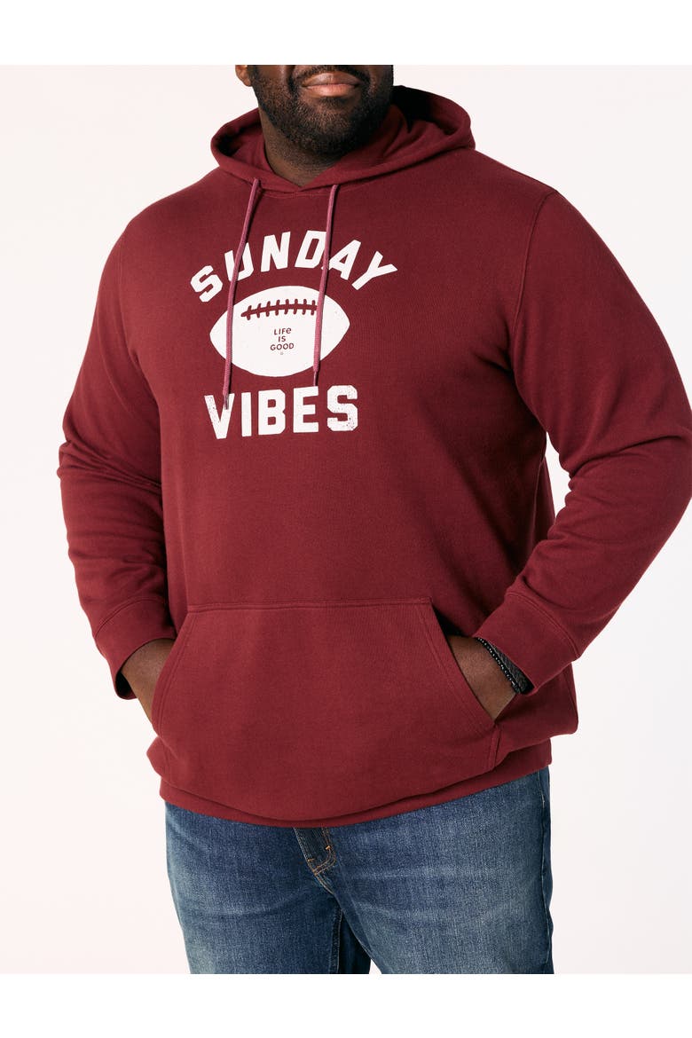 Big & Tall Sunday Vibes Hoodie, Main, color, MAROON
