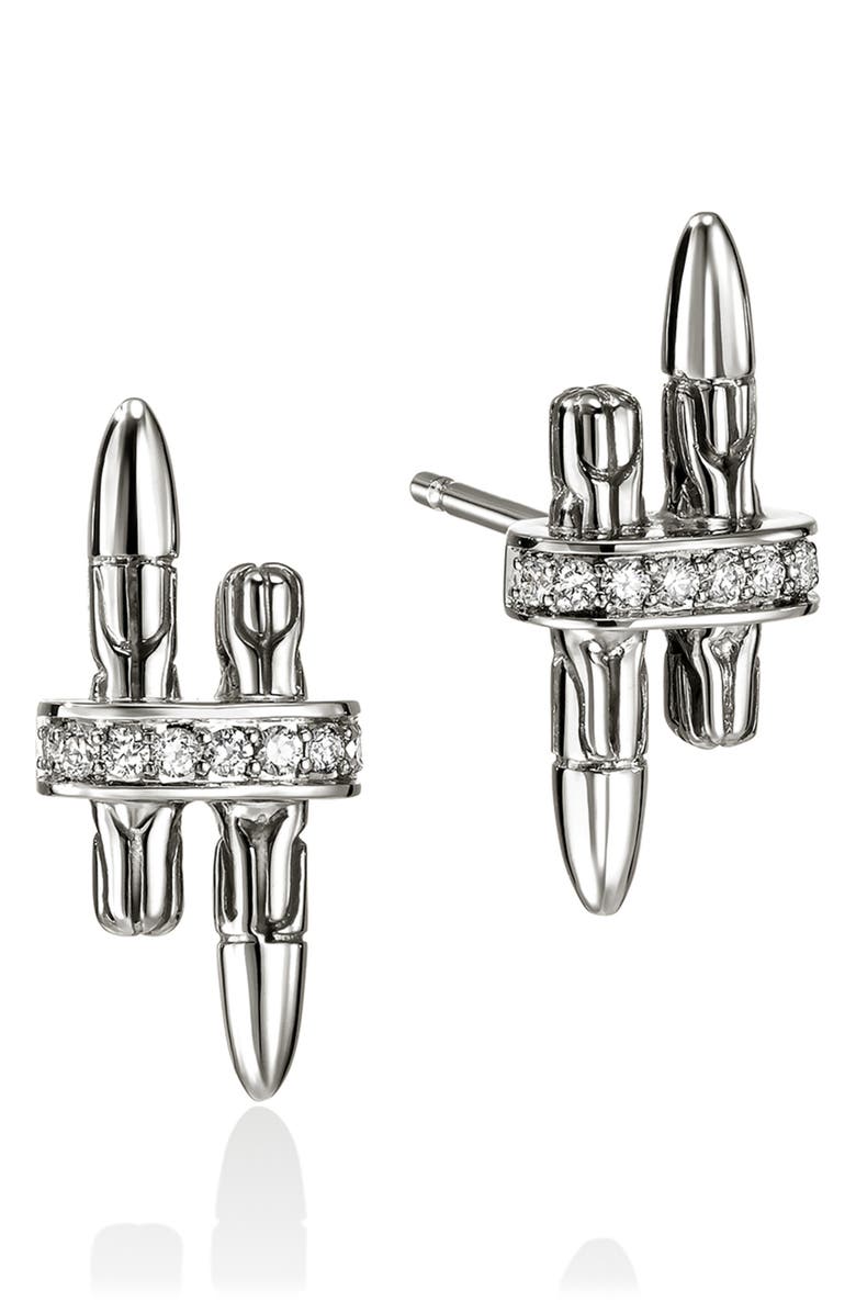 John Hardy SPEAR STUD EARRINGS STERLING, Main, color, Silver
