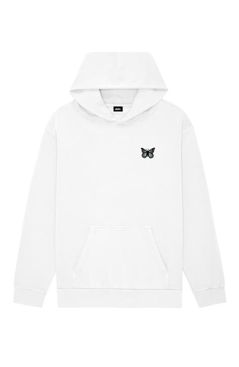 Womens Butterfly Midweight Fleece Relaxed Hooded Sweatshirt