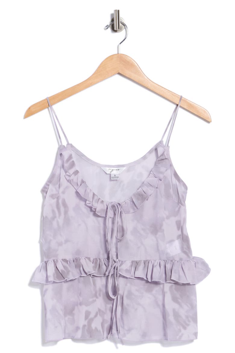 Ruffle Trim Camisole, Main, color, GREY COMBO