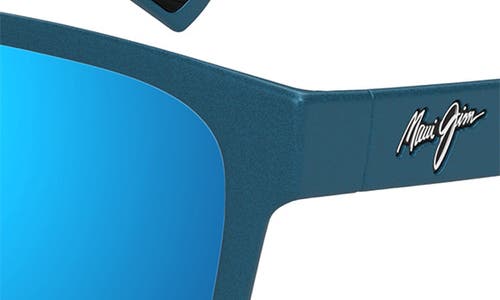 Maui Jim Paulele Af 57mm Polarizedplus2® Round Sunglasses In Blue/blue Hawaii