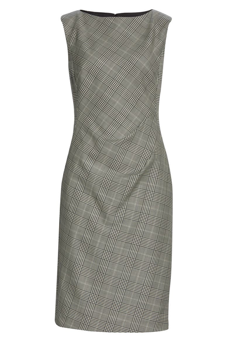 Della Houndstooth Sheath Dress, Alternate, color, BLACK MULTI