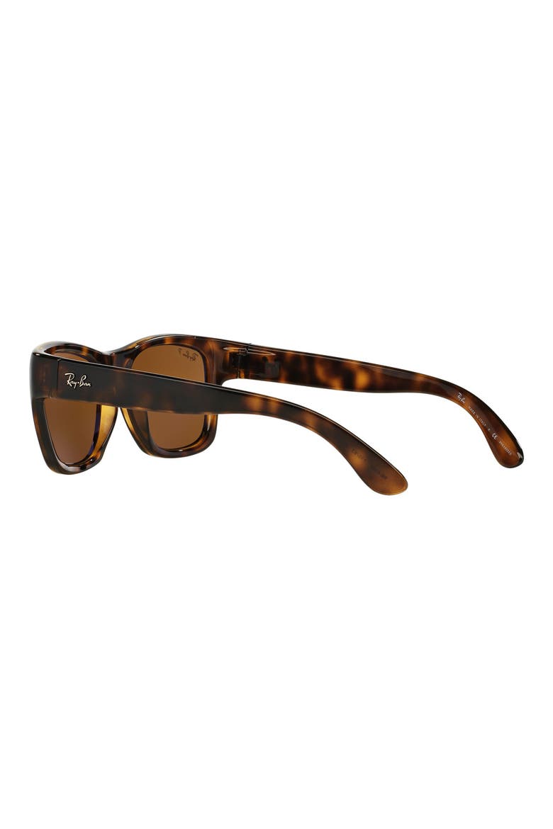 'Square Glam' 53mm Polarized Sunglasses, Alternate, color, LIGHT HAVANA / POLAR BROWN