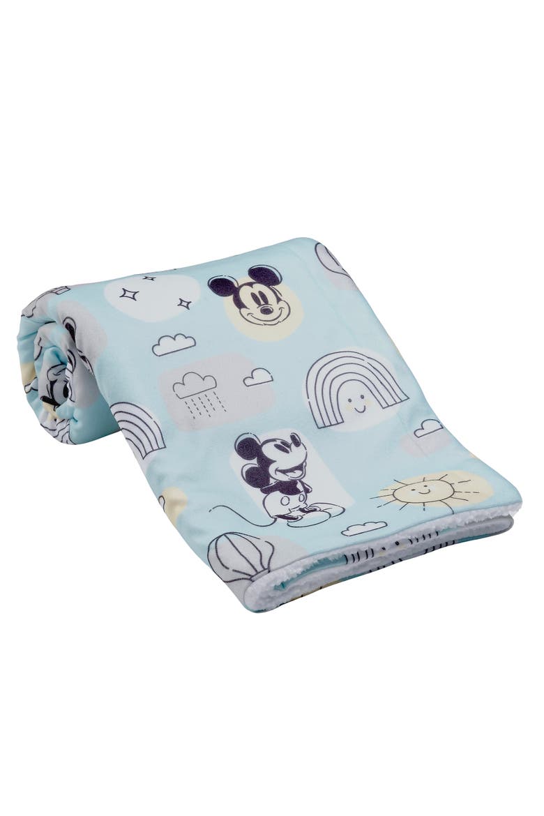 Disney Baby Classic Mickey Mouse Soft Fleece Baby Blanket, Alternate, color, Blue