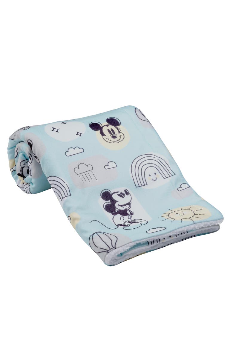 Lambs & Ivy Disney Baby Classic Mickey Mouse Soft Fleece Baby Blanket, Alternate, color, Blue