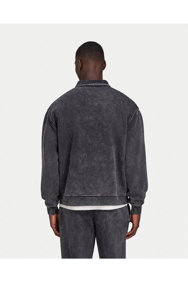 Faded Long Sleeve  1/4 Zip Sweatshirt, Alternate, color, Washed Black