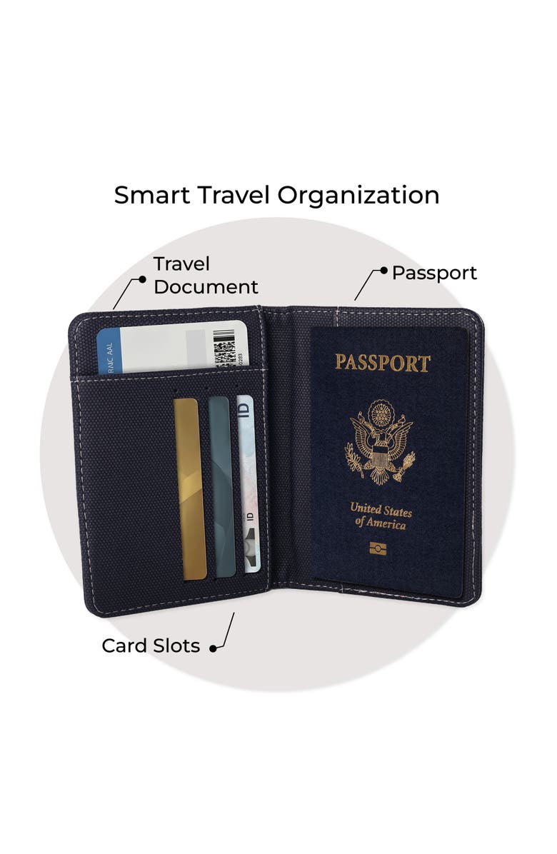 Lands' End Passport Holder for Travel, Passport Cover for Men and Women, Travel Folio, Alternate, color, Black