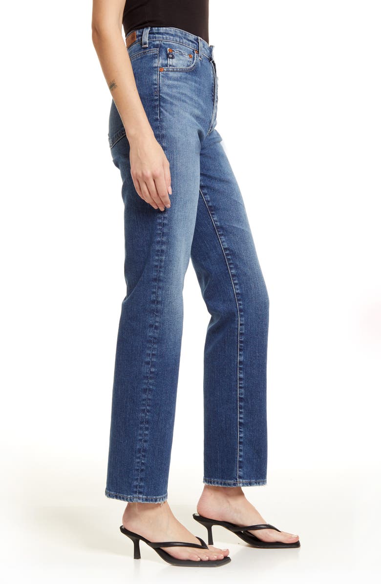 AG Alexxis High Waist Straight Leg Jeans, Alternate, color, Arabian Sea