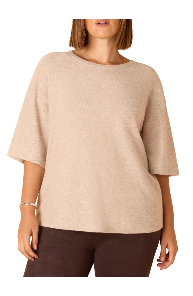 Live Unlimited Short Sleeve Knitted Sweater, Alternate, color, Cream