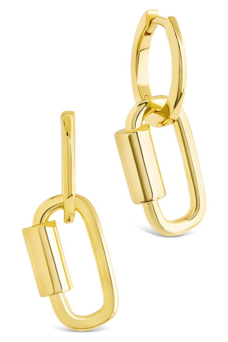Ellison Carabiner Drop Earrings, Main, color, GOLD