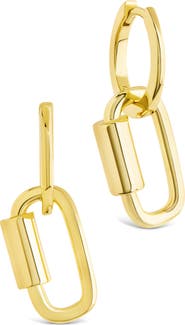 Sterling Forever Ellison Carabiner Drop Earrings