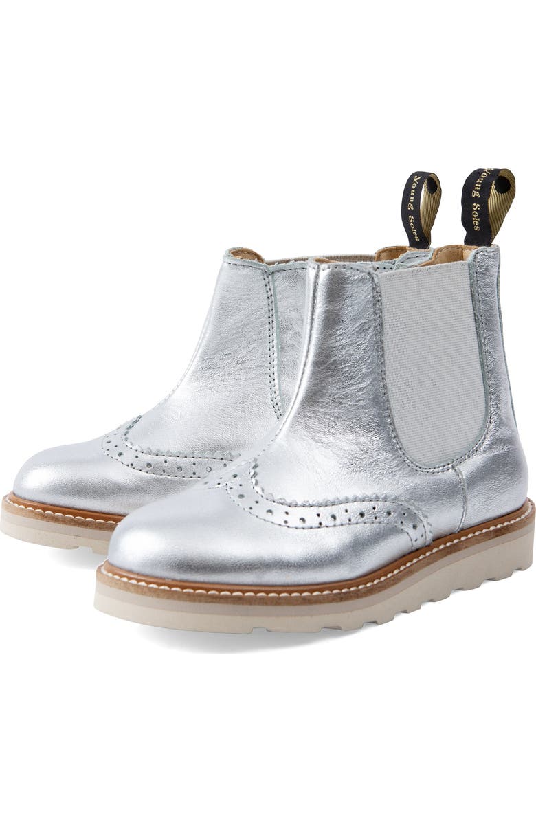 Young Soles Francis Kids Chelsea Boot, Main, color, Silver