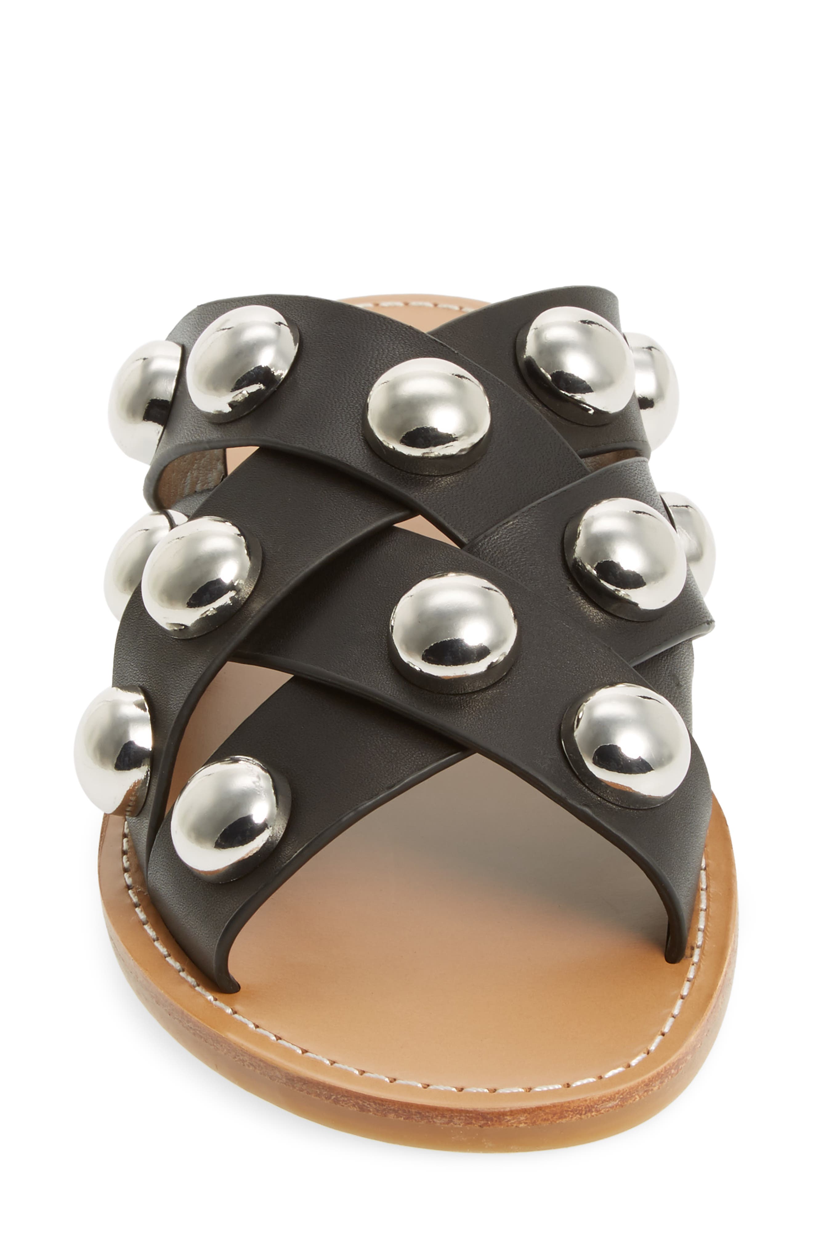 Raidan Studded Sandal, Alternate, color, BLACK LEATHER