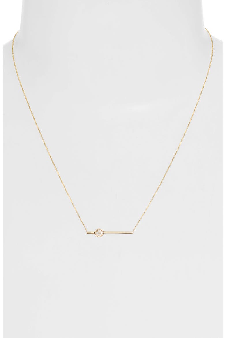 Styra Reese Quatrefoil Diamond Bar Pendant Necklace, Alternate, color, YELLOW GOLD/ DIAMOND