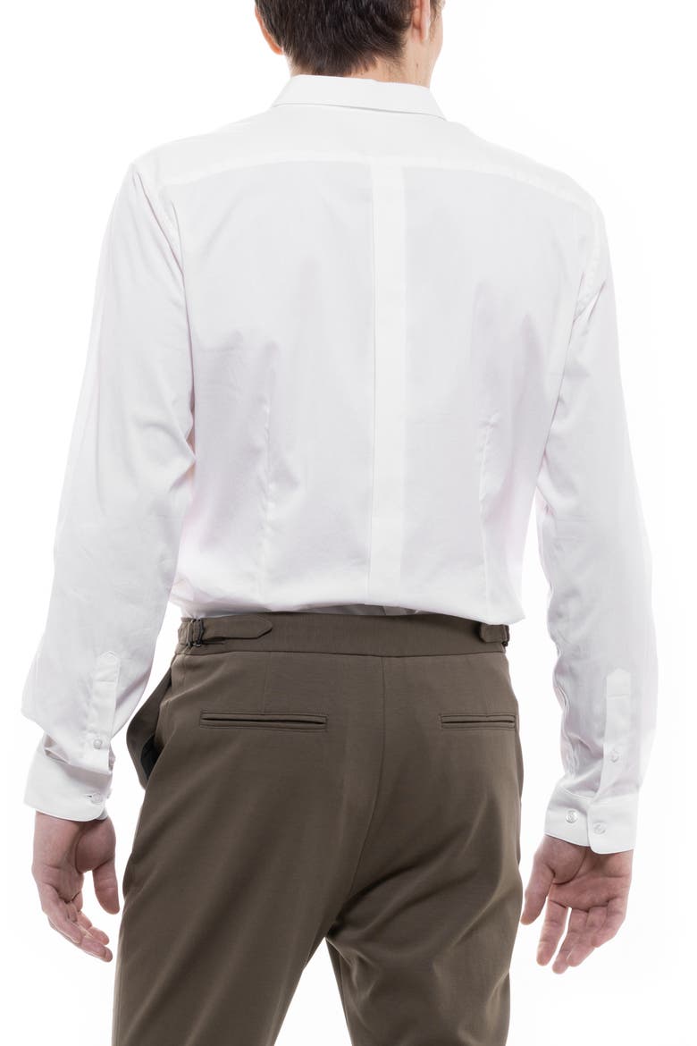 Main Solid Performance Button-Up Shirt, Alternate, color, WHITE
