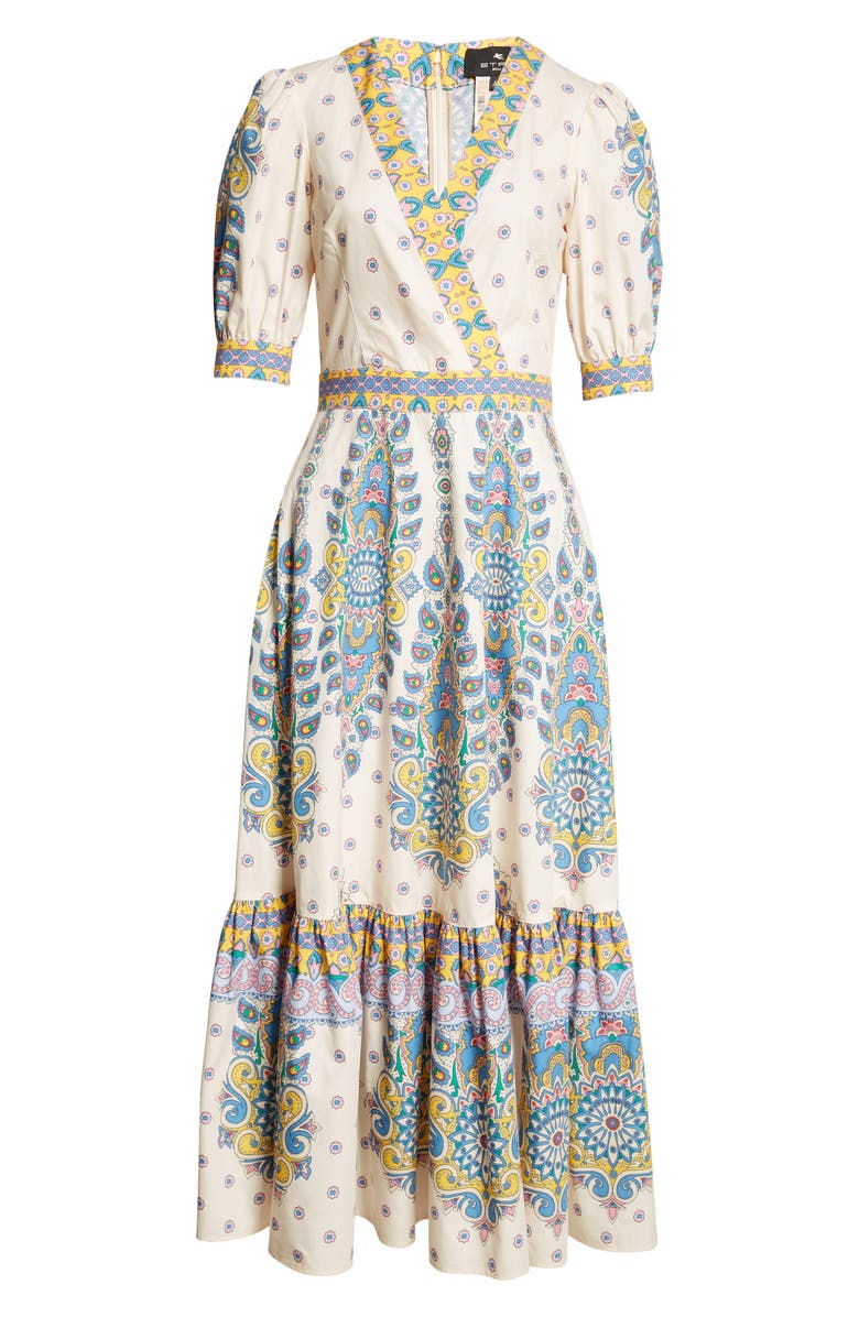 Etro Cotton Poplin Midi Dress, Alternate, color, 