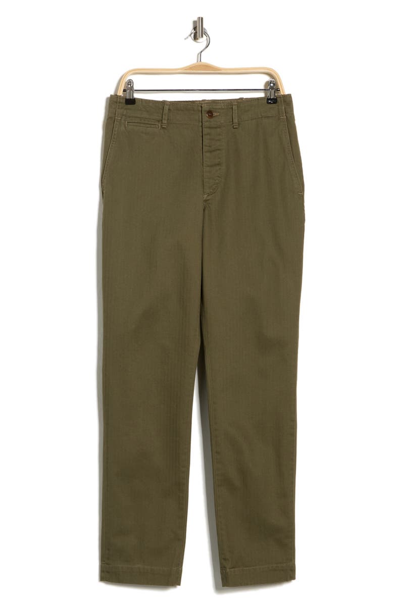 BUCK MASON Maverick Slim Fit Herringbone Twill Pants, Main, color, Grassland