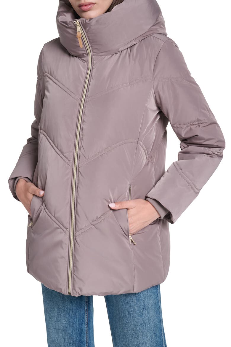 Water Repellent Down & Feather Fill Puffer Jacket, Main, color, CASHEW