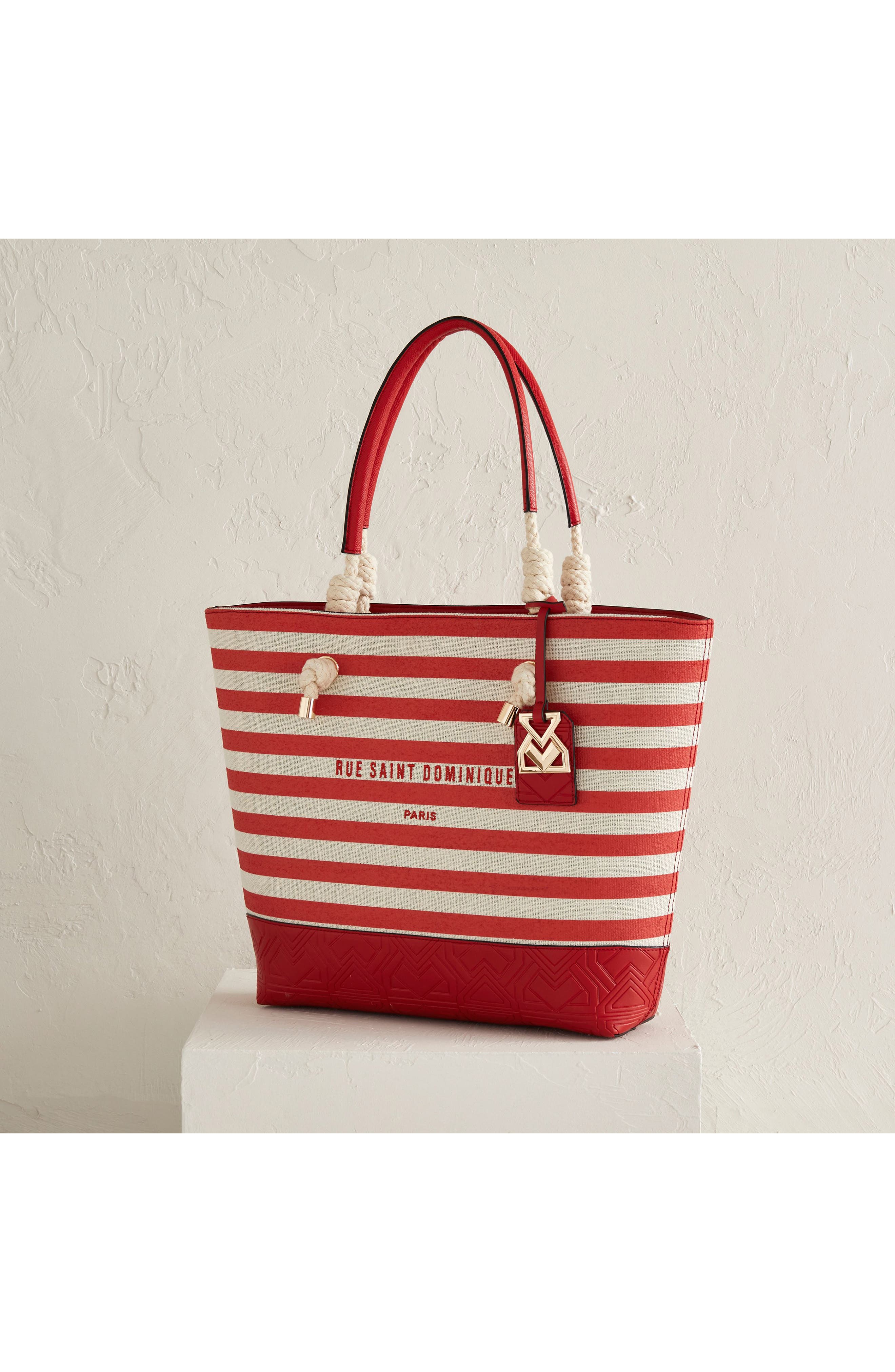 River Island Stripe Shopper Bag, Alternate, color, 