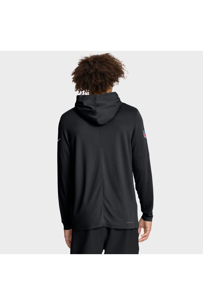 Men's Nike Black Detroit Lions Big & Tall Sideline Performance Long Sleeve Hoodie T-Shirt, Alternate, color, Black