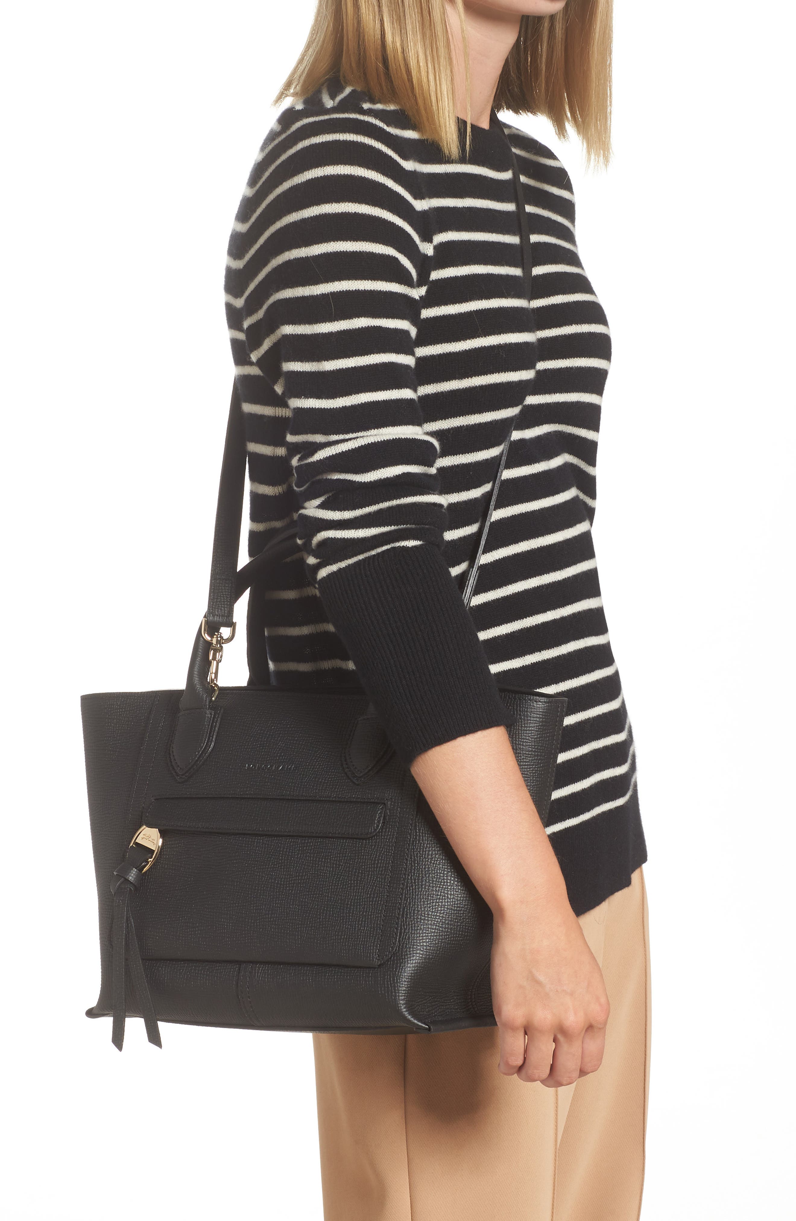 Longchamp Medium Mailbox Leather Top Handle Bag, Alternate, color, 