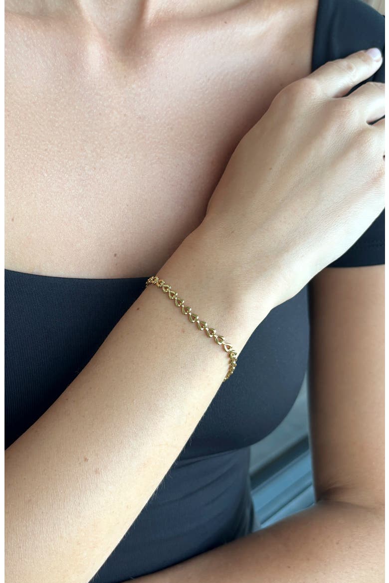 18k Gold Plated Teardrop Link Bracelet, Alternate, color, GOLD