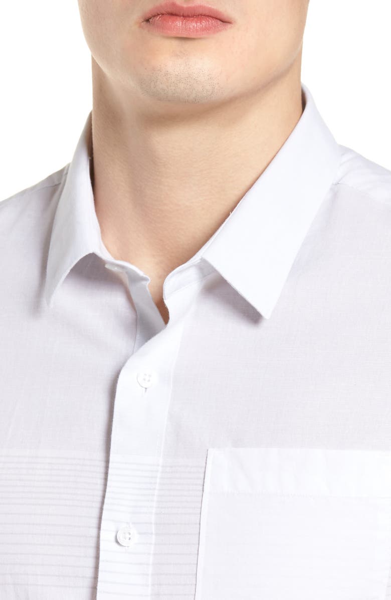 TravisMathew Travis Mathew Charlie Pinstripe Woven Shirt, Alternate, color, 