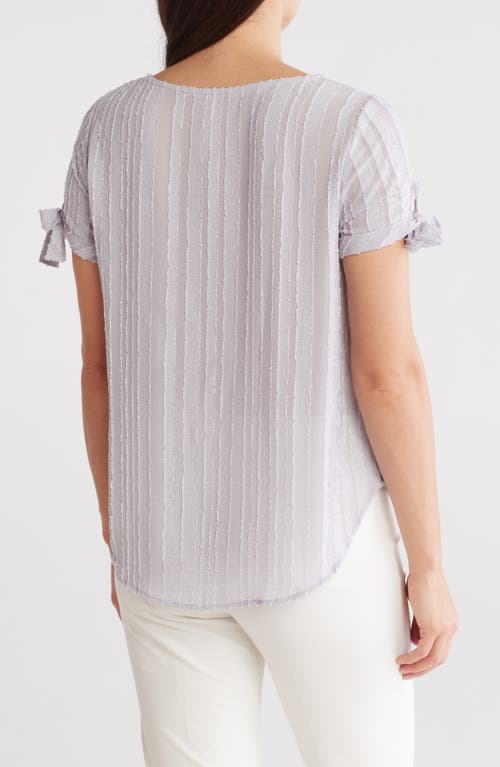 RENEE C RENEE C SEMISHEER STRIPE SHORT SLEEVE TOP 