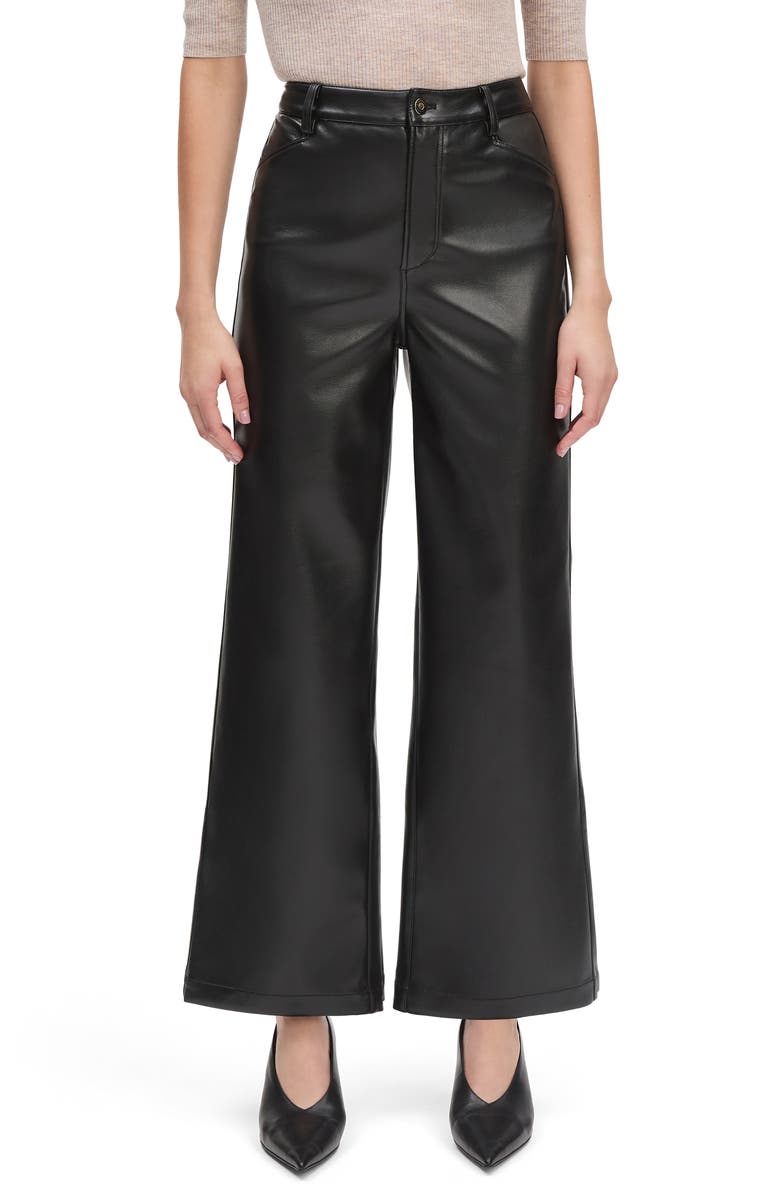 Favorite Daughter The Mischa Super High Waist Wide Leg Pants, Main, color, Raven