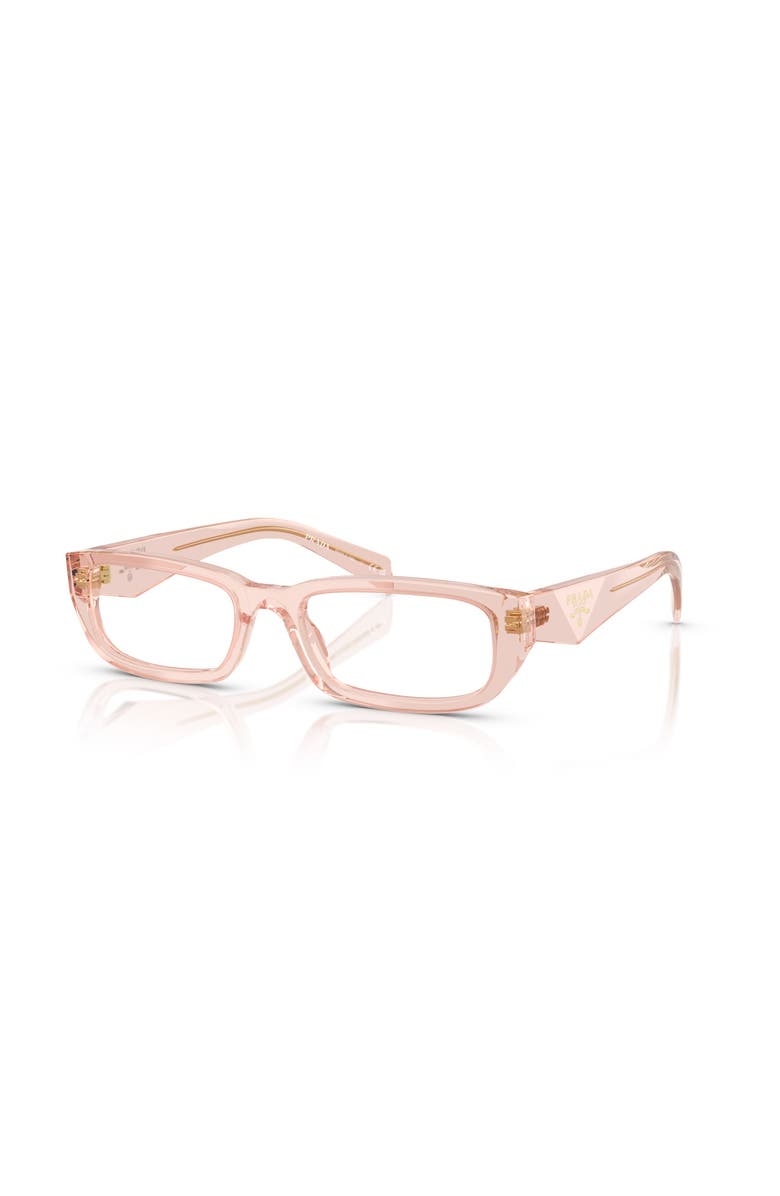 Prada 52mm Rectangle optical glasses, Main, color, Pink