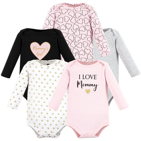 Essential Long-Sleeve Cotton Bodysuit Set (5-Piece)