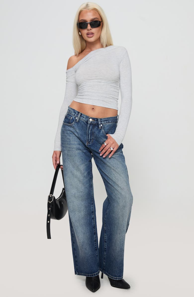 Princess Polly Beller One-Shoulder Top, Alternate, color, Grey