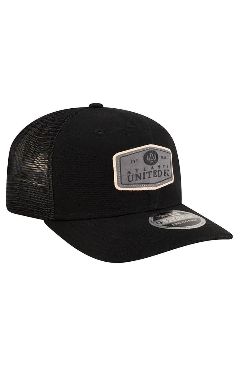 New Era Men's New Era  Black Atlanta United FC Labeled 9SEVENTY Trucker Stretch-Snap Adjustable Hat, Alternate, color, 