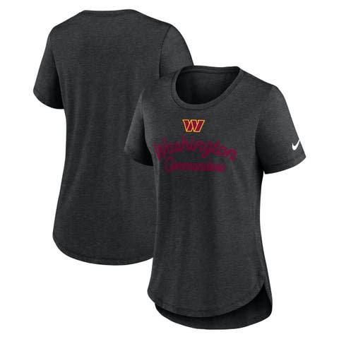 Women's Nike Black Washington Commanders Script Tri-Blend T-Shirt