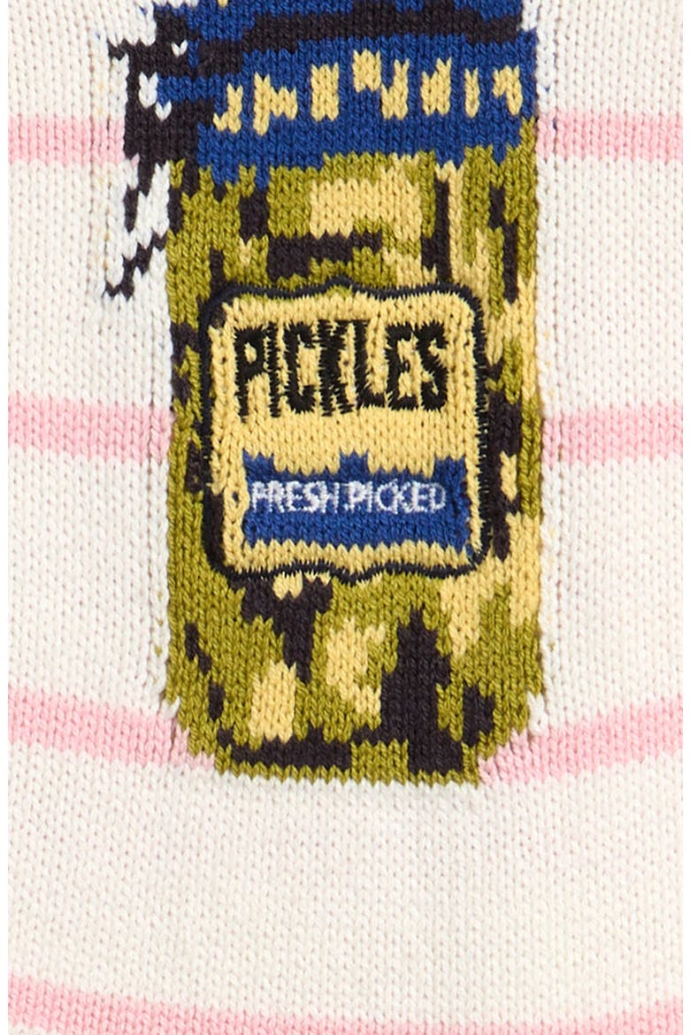 Kids' Stripe Pickles Graphic Sweater, Alternate, color, IVORY/PINK STRIPE