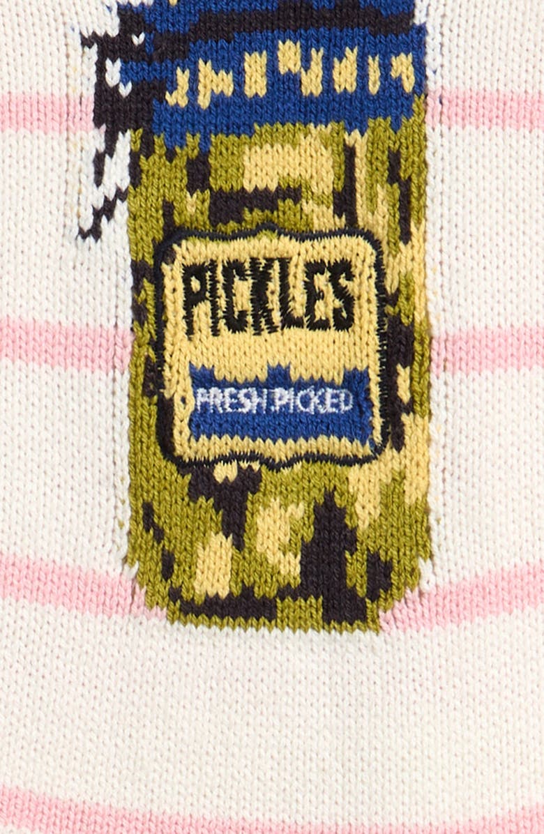 Freshman Kids' Stripe Pickles Graphic Sweater, Alternate, color, Ivory/Pink Stripe