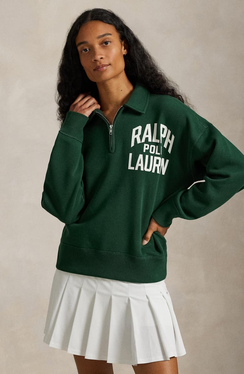 Polo Ralph Lauren Logo Fleece Quarter Zip, Alternate, color,