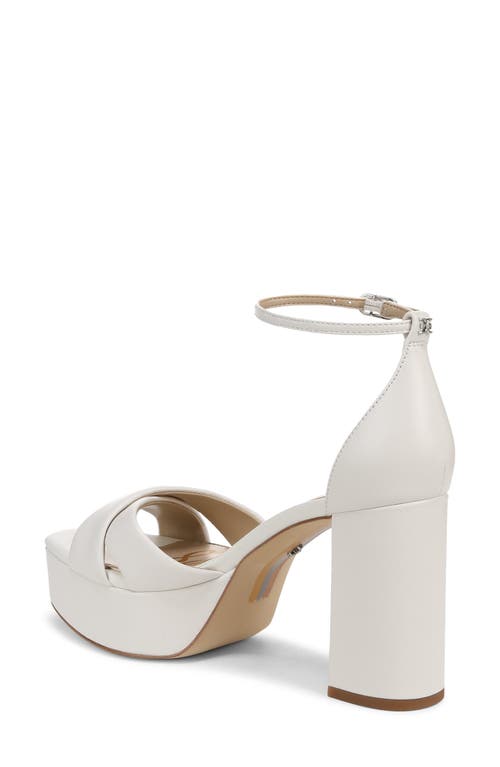 Sam Edelman Jullian Ankle Strap Platform Sandal In Bright White