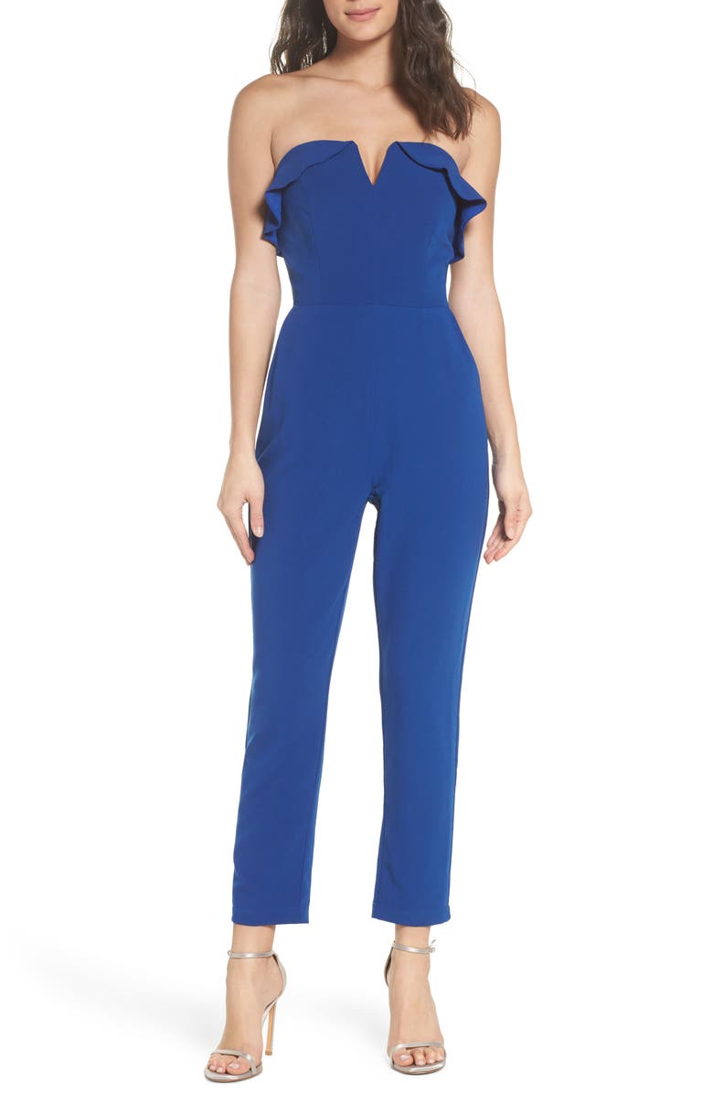 Adelyn Rae Penny Strapless Jumpsuit, Main, color,