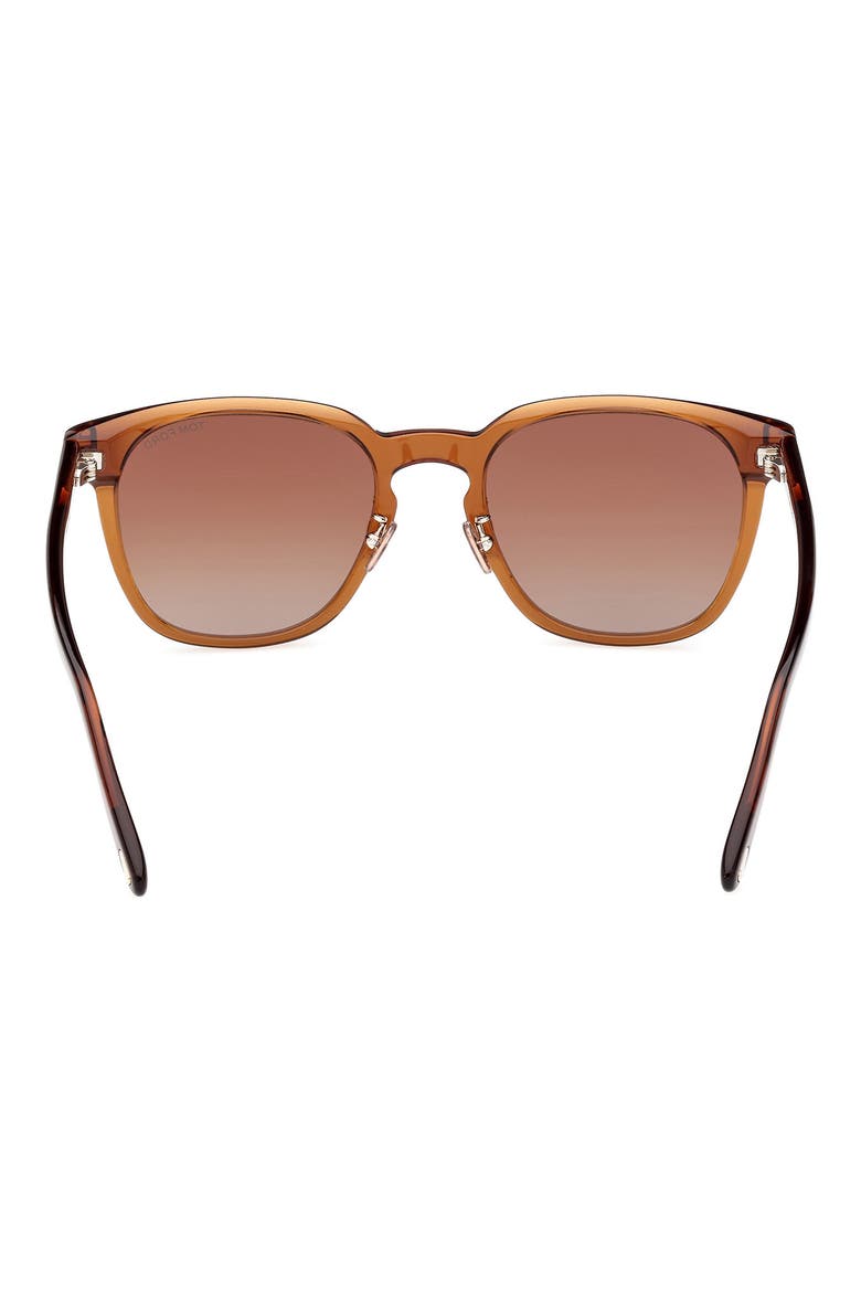56mm Gradient Round Sunglasses, Alternate, color, LIGHT BROWN / GRADIENT BROWN