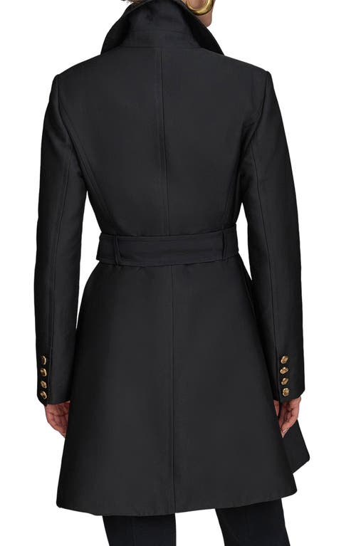 Donna Karan New York Water Resistant Skirted Cotton Blend Trench Coat In Blue