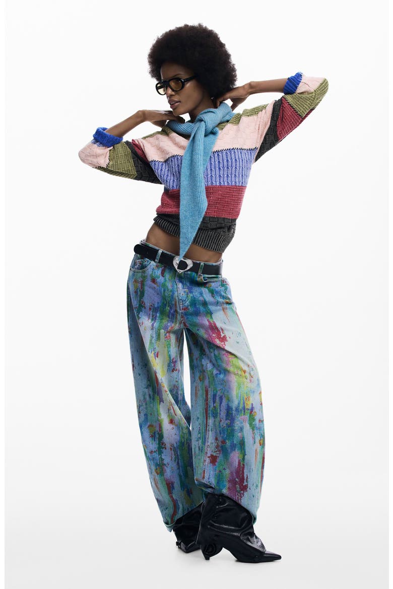 Wide Leg Jeans, Alternate, color, MEDIUM BLUE