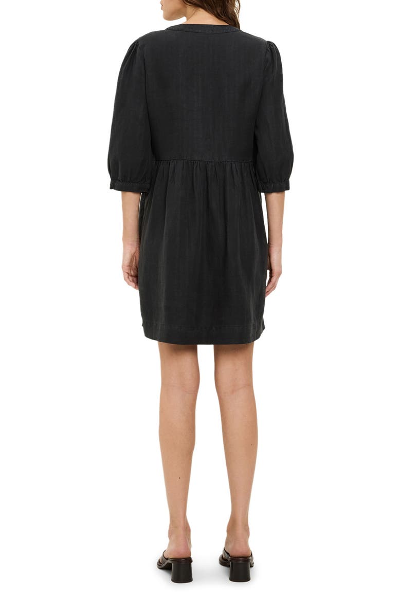 Brielle Linen Blend Minidress, Alternate, color, BLACK