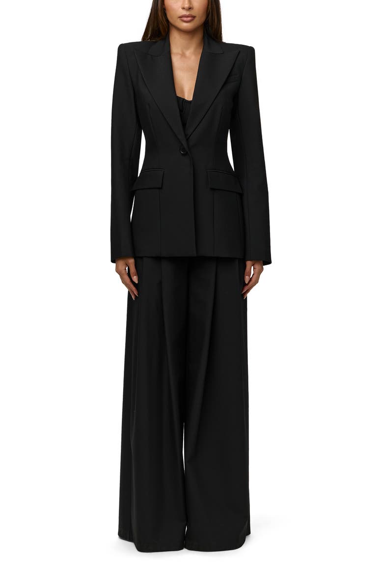 One-Button Blazer, Alternate, color, BLACK