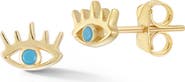 Ember Fine Jewelry 14K Gold Turquoise Evil Eye Stud Earrings