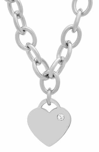 Heart Pendant Rolo Chain Necklace