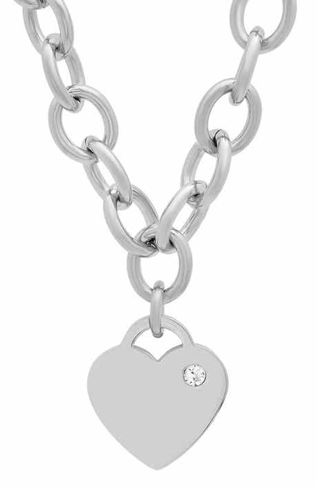 Heart Pendant Rolo Chain Necklace