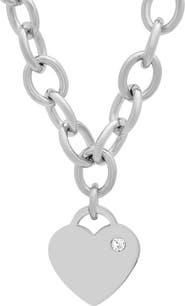 STEELTIME Heart Pendant Rolo Chain Necklace